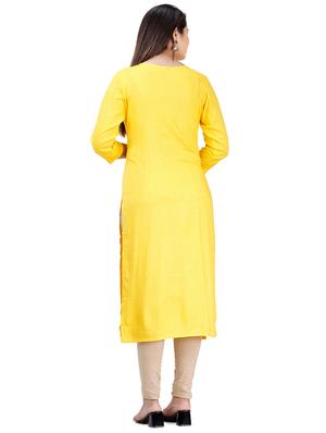 phulkari work solid straight kurta - 17324795 - Standard Image - 3
