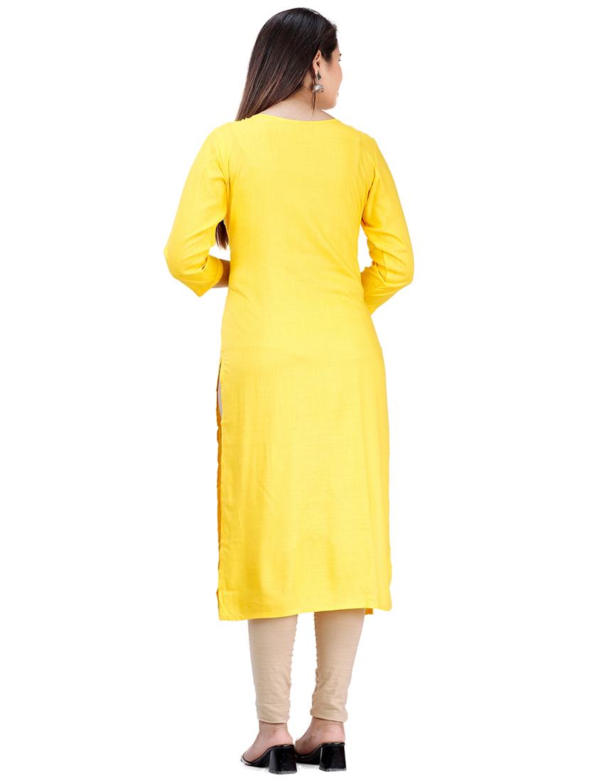 phulkari work solid straight kurta - 17324795 - Zoom Image - 3