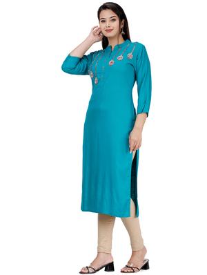 zardozi work solid straight kurta - 17324804 - Standard Image - 2