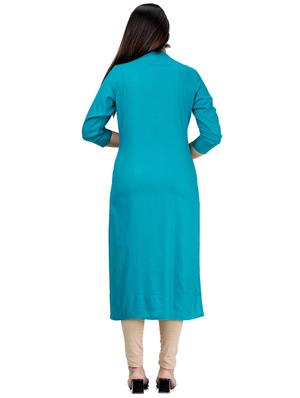 zardozi work solid straight kurta - 17324804 - Standard Image - 3