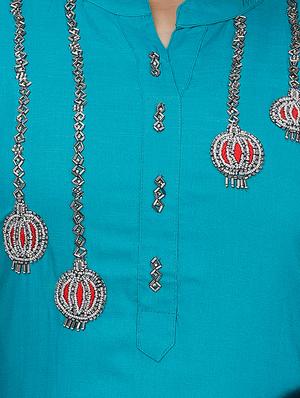 zardozi work solid straight kurta - 17324804 - Standard Image - 4