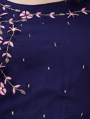 embroidered detail fit & flare dress - 17324812 - Standard Image - 4