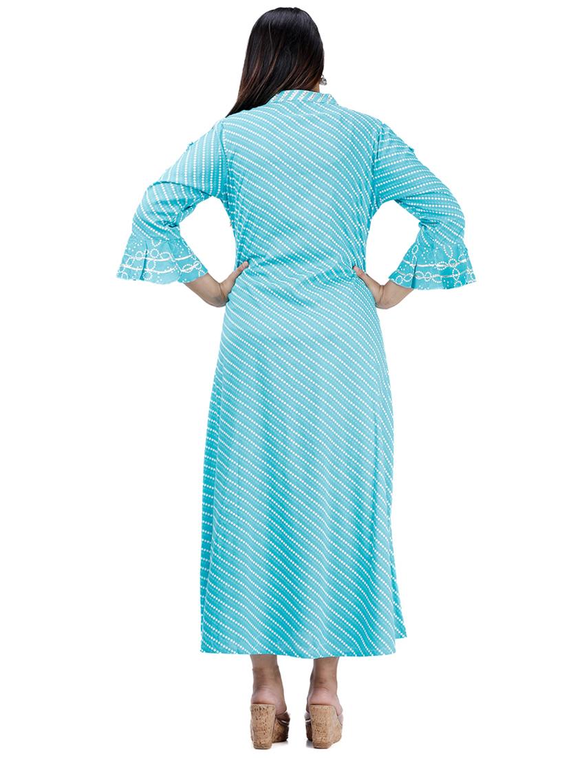 bandhani print flared kurta - 17324840 - Zoom Image - 3