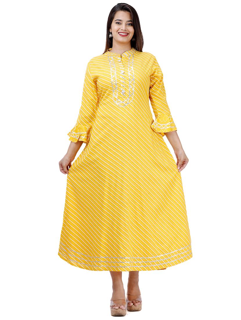 bandhani print flared kurta - 17324841 - Zoom Image - 1