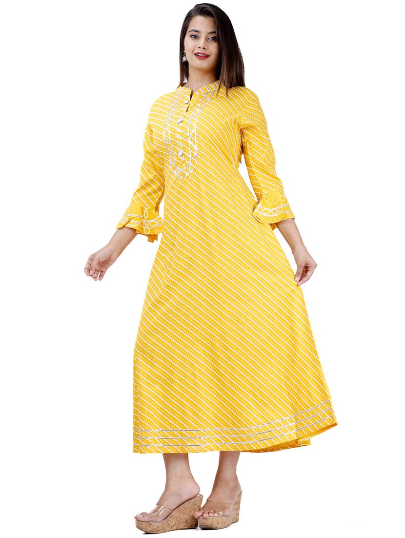 bandhani print flared kurta - 17324841 - Zoom Image - 2