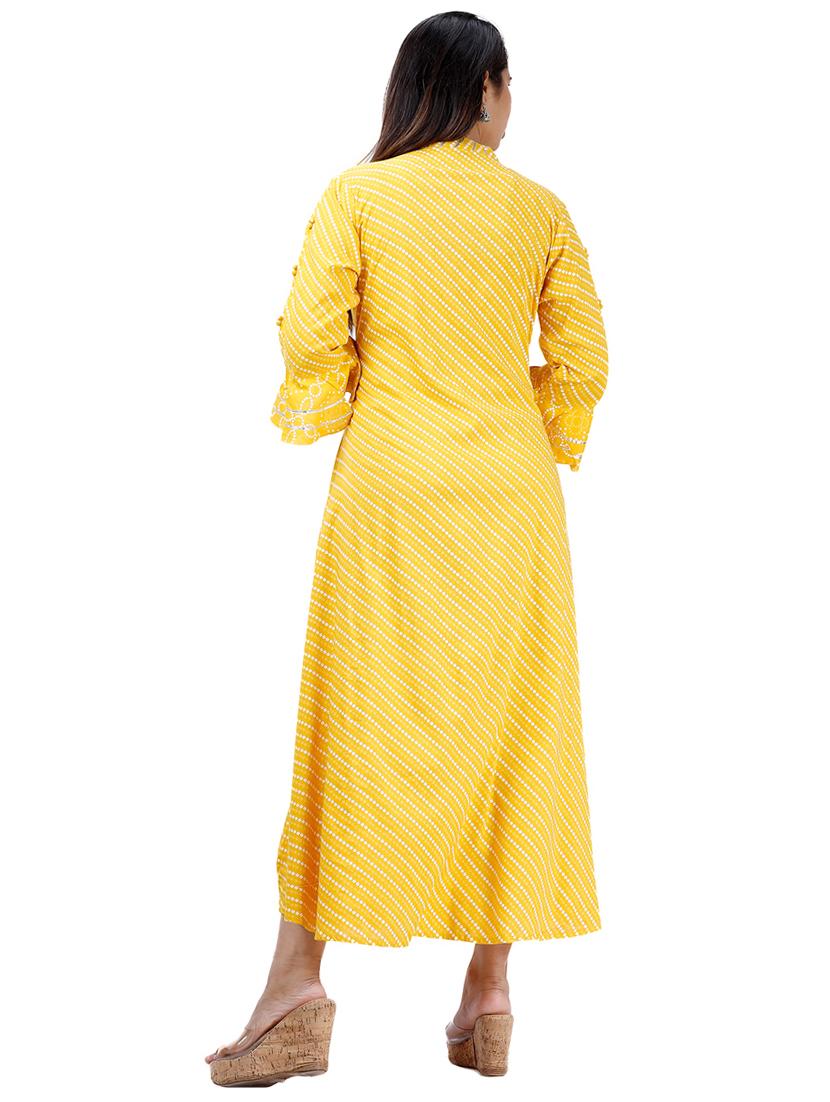 bandhani print flared kurta - 17324841 - Zoom Image - 3
