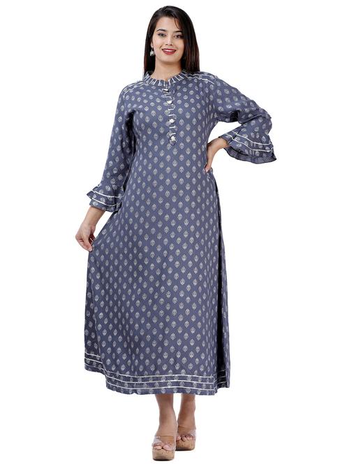 printed flared kurta - 17324842 - Standard Image - 1