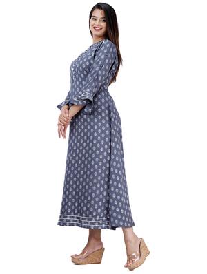 printed flared kurta - 17324842 - Standard Image - 2