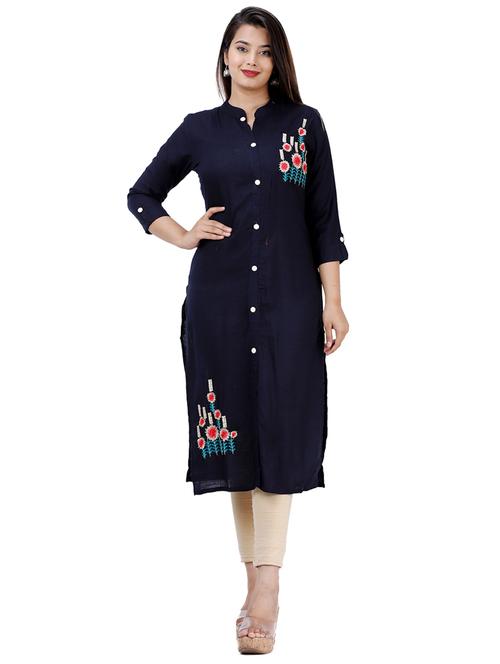 embroidered straight kurta - 17324845 - Standard Image - 1