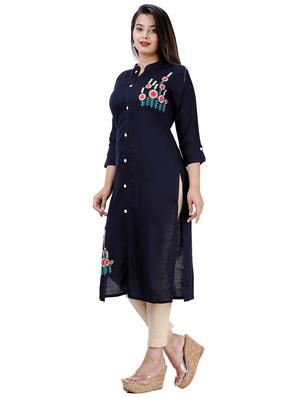 embroidered straight kurta - 17324845 - Standard Image - 2