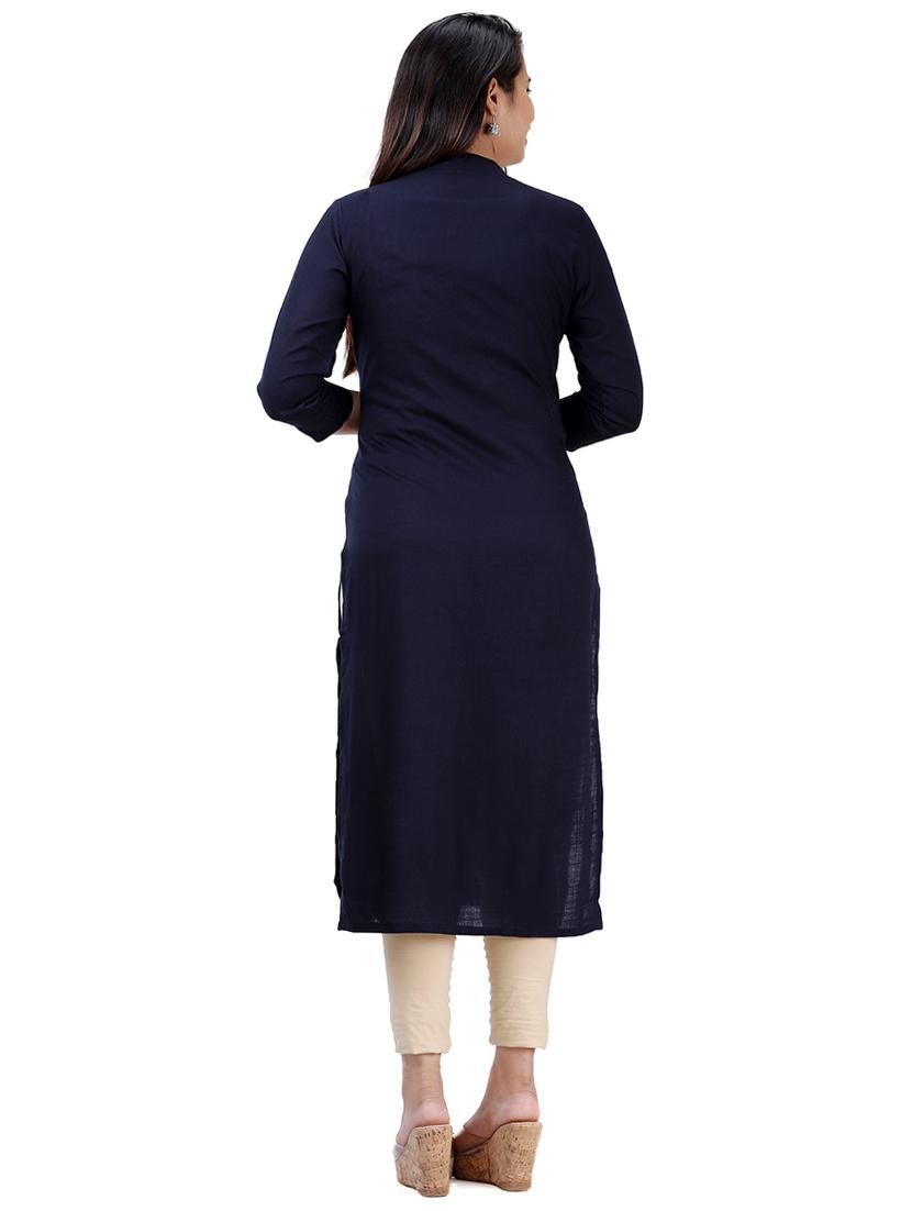 embroidered straight kurta - 17324845 - Zoom Image - 3