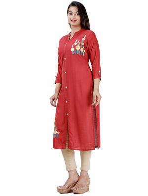 embroidered straight kurta - 17324846 - Standard Image - 2