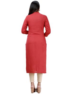 embroidered straight kurta - 17324846 - Standard Image - 3