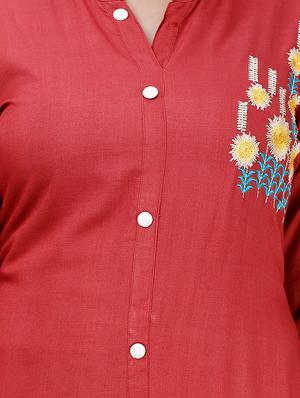 embroidered straight kurta - 17324846 - Standard Image - 4