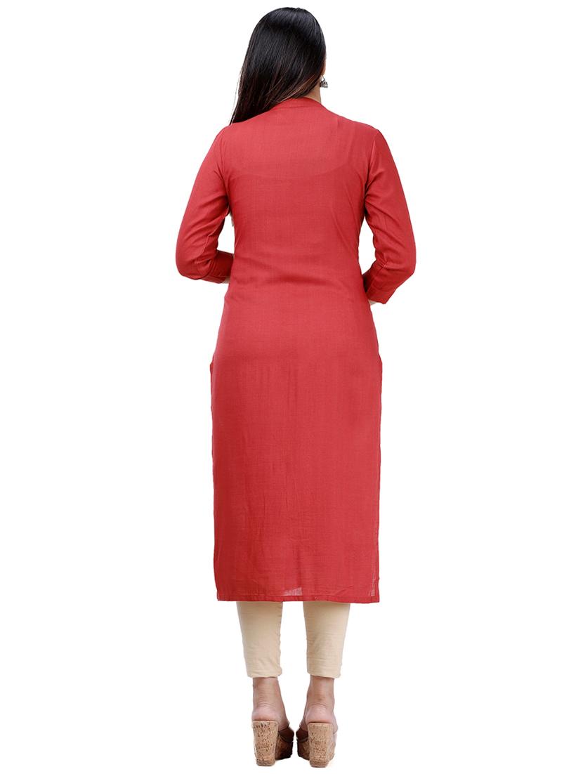 embroidered straight kurta - 17324846 - Zoom Image - 3