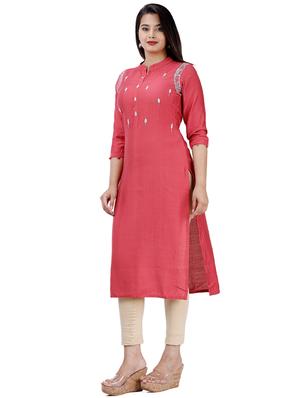 embroidered straight kurta - 17324852 - Standard Image - 2