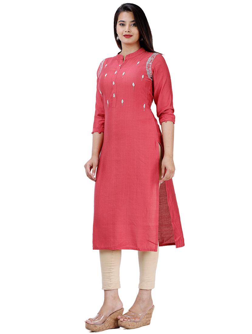 embroidered straight kurta - 17324852 - Zoom Image - 2