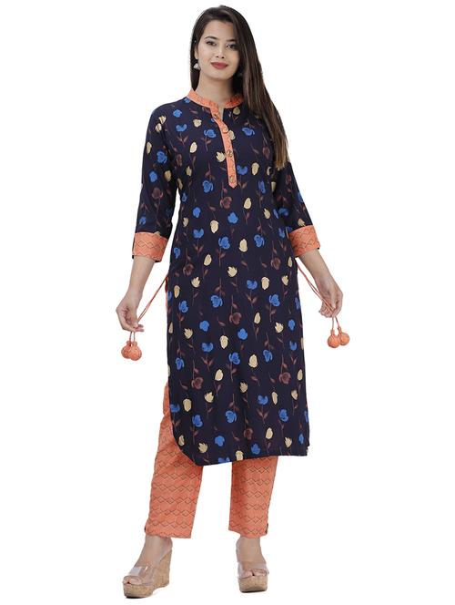 floral print kurta pant set - 17324858 - Standard Image - 1