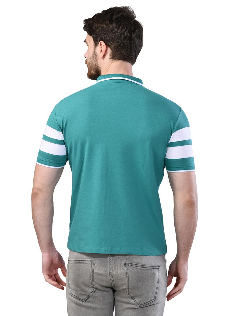 green printed collared t-shirt - 17325032 - Zoom Image - 3
