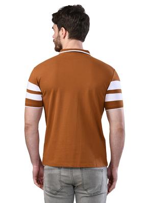 brown printed collared t-shirt - 17325033 - Standard Image - 3