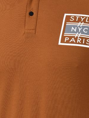 brown printed collared t-shirt - 17325033 - Standard Image - 5