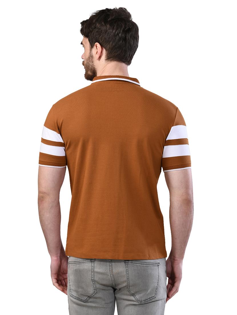 brown printed collared t-shirt - 17325033 - Zoom Image - 3