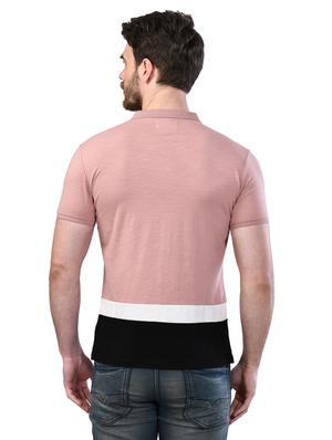 pink color block collared t-shirt - 17325035 - Standard Image - 3