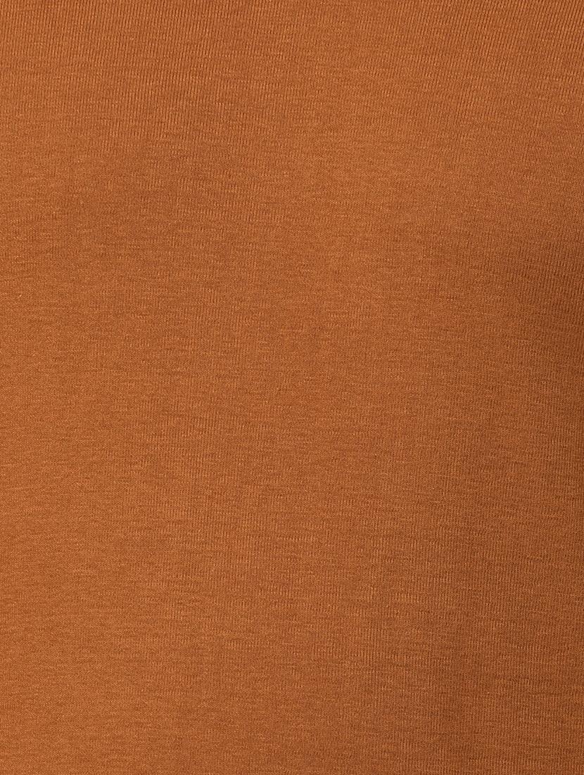 brown solid t-shirt - 17325038 - Zoom Image - 5