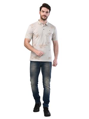 beige printed collared t-shirt - 17325039 - Standard Image - 4