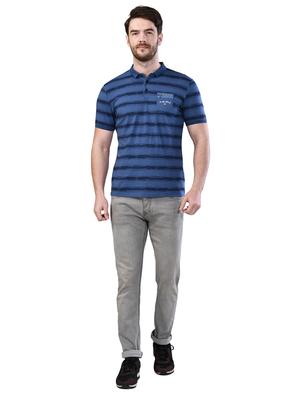 blue striped collared t-shirt - 17325041 - Standard Image - 4