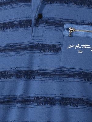 blue striped collared t-shirt - 17325041 - Standard Image - 5