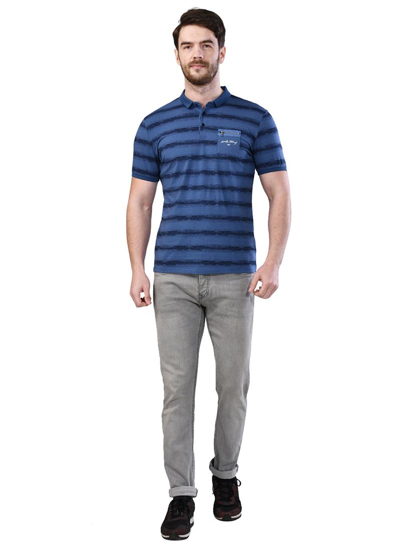 blue striped collared t-shirt - 17325041 - Zoom Image - 4