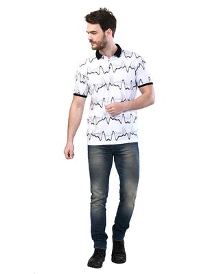 white printed collared t-shirt - 17325054 - Standard Image - 4