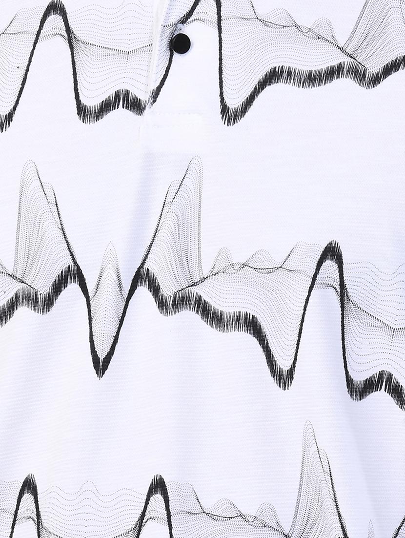 white printed collared t-shirt - 17325054 - Zoom Image - 5