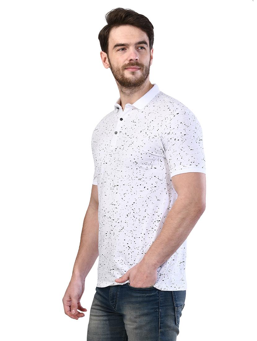white printed collared t-shirt - 17325061 - Zoom Image - 2