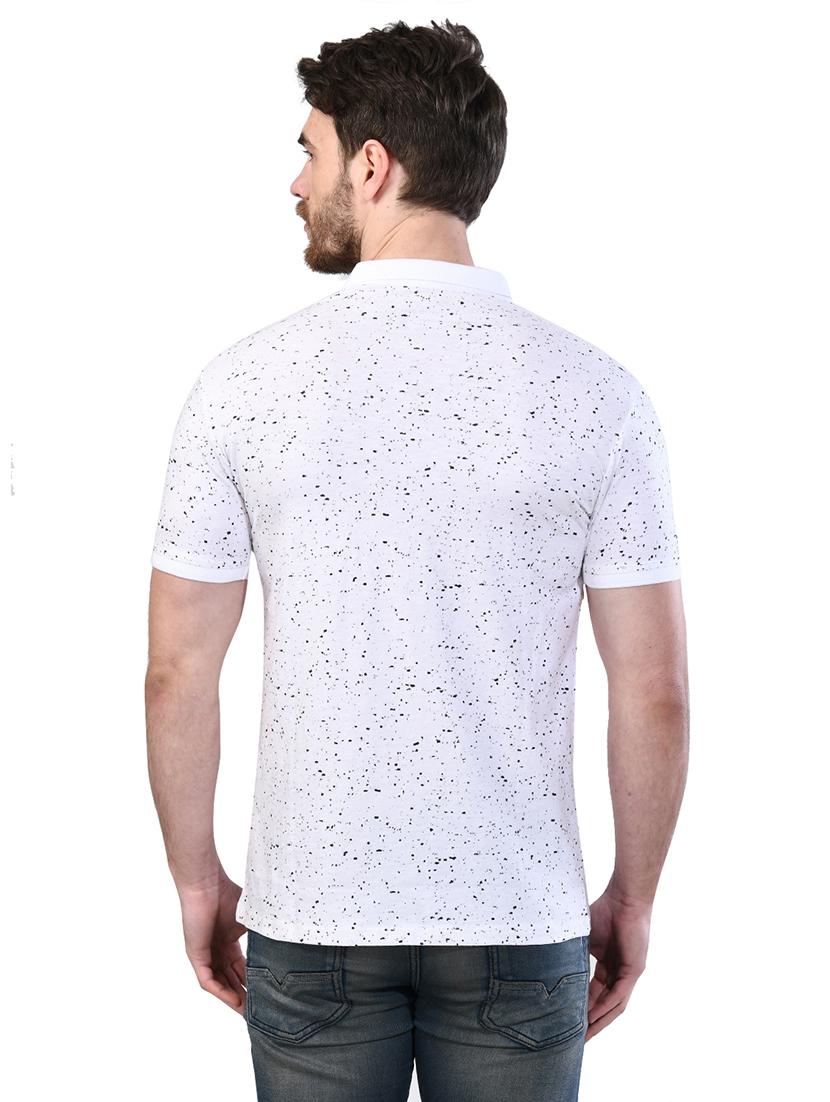 white printed collared t-shirt - 17325061 - Zoom Image - 3