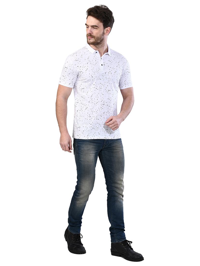 white printed collared t-shirt - 17325061 - Zoom Image - 4