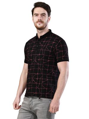black printed collared t-shirt - 17325062 - Standard Image - 2