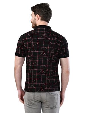 black printed collared t-shirt - 17325062 - Standard Image - 3