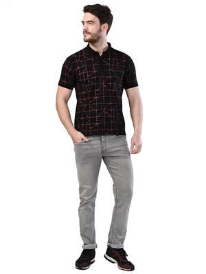 black printed collared t-shirt - 17325062 - Standard Image - 4