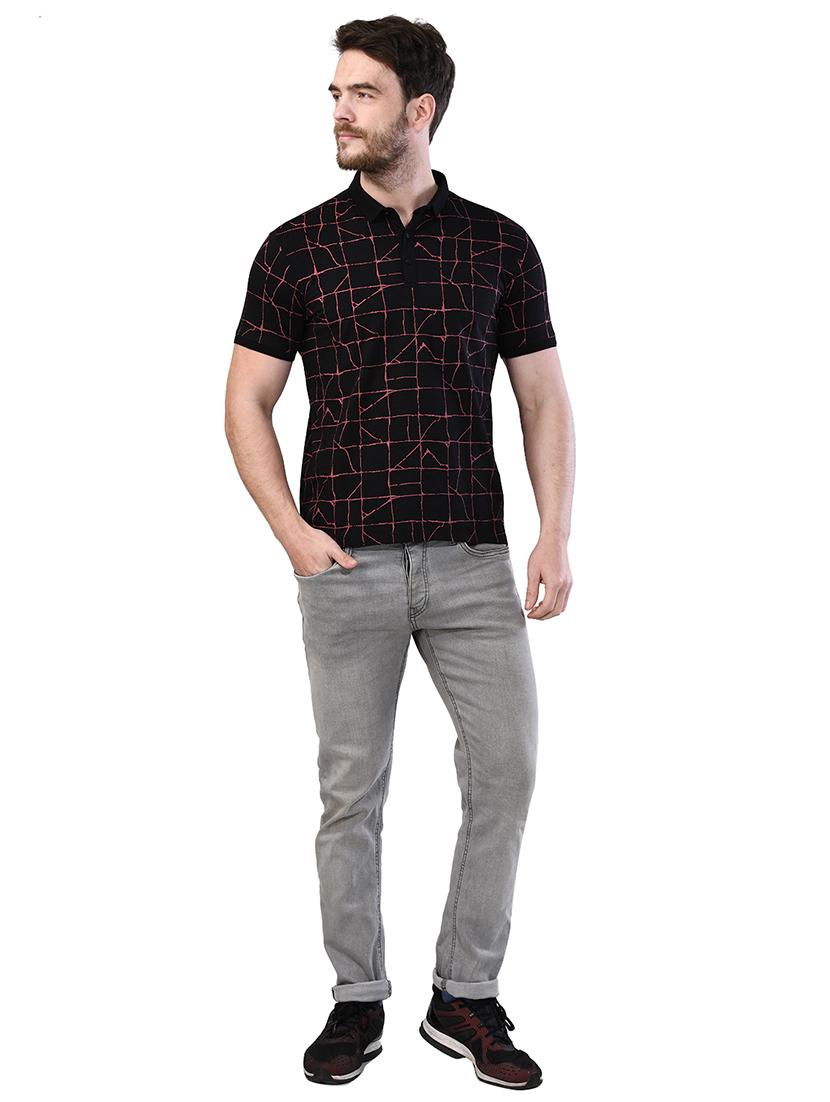 black printed collared t-shirt - 17325062 - Zoom Image - 4