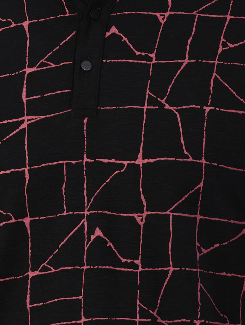 black printed collared t-shirt - 17325062 - Zoom Image - 5