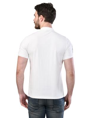 white taped collared t-shirt - 17325067 - Standard Image - 3