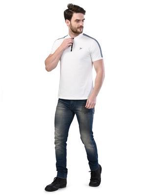 white taped collared t-shirt - 17325067 - Standard Image - 4