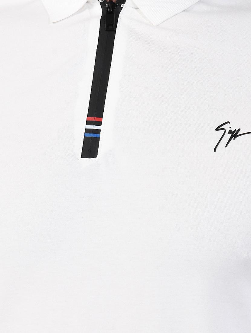 white taped collared t-shirt - 17325067 - Zoom Image - 5