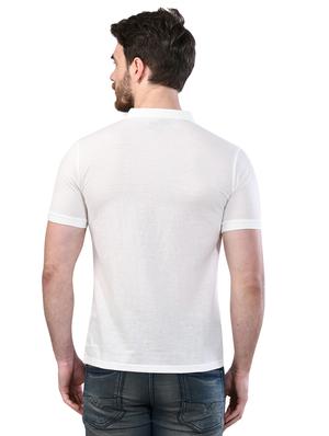 white solid collared t-shirt - 17325068 - Standard Image - 3