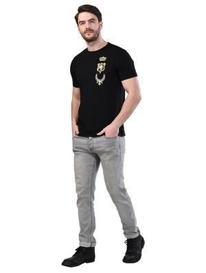 black solid t-shirt - 17325069 - Standard Image - 4