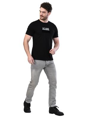 black chest print t-shirt - 17325071 - Standard Image - 4