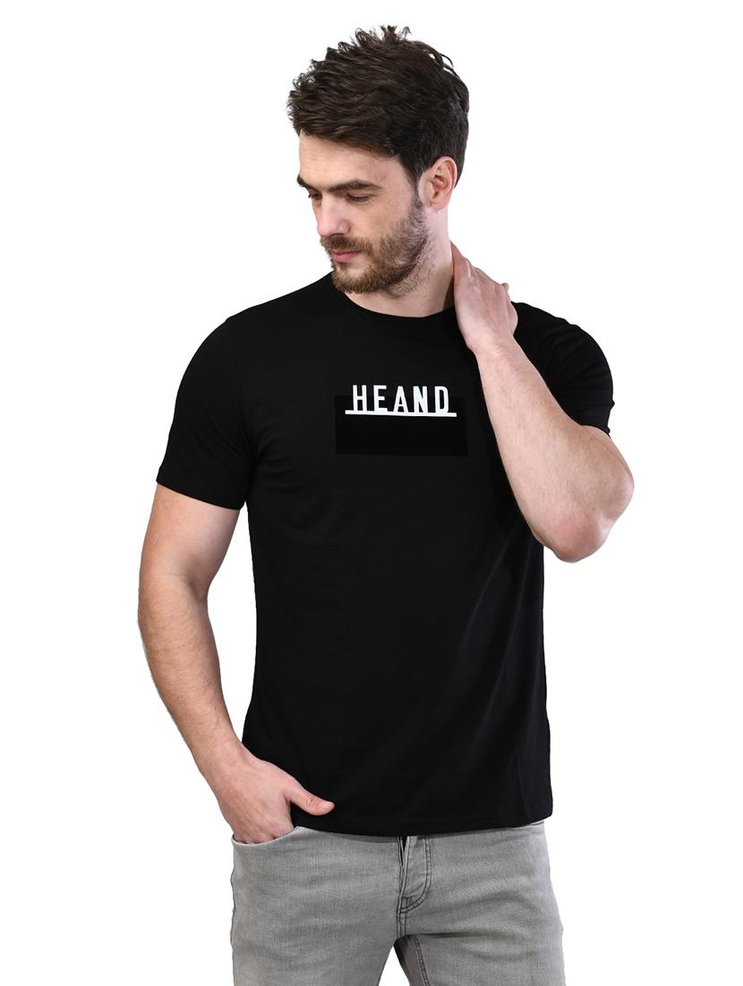 black chest print t-shirt - 17325071 - Zoom Image - 1