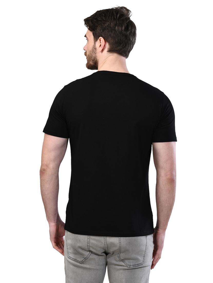 black chest print t-shirt - 17325071 - Zoom Image - 3